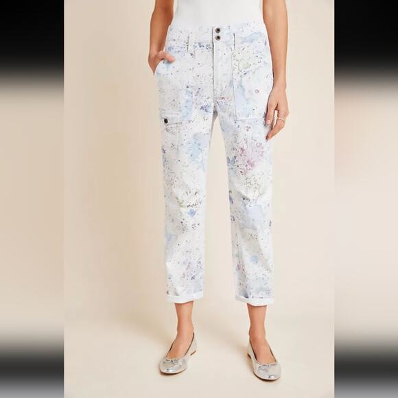 Anthropologie Wanderer Watercolor Print Pants | Size 27 - Picture 1 of 14